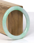 Baikalla Natural Vibrant Apple-Green "Traditional Round" Jadeite Jade Bangle Bracelet (56.1mm) 