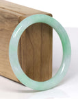 Baikalla Natural Vibrant Apple-Green "Traditional Round" Jadeite Jade Bangle Bracelet (56.1mm) 