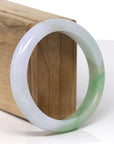 Baikalla Natural Multi-Color "Fu Lu Shou" Jadeite Jade "Half Round" Bangle Bracelet (57.4mm) 
