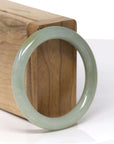 Baikalla Natural Light Green & Yellow "Traditional Round" Jadeite Jade Bangle Bracelet (51.5mm) 