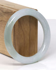 Baikalla Natural Icy Oil-Green Patch "Traditional Round" Jadeite Jade Bangle Bracelet (55.7mm) 