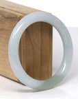 Baikalla Natural Icy Oil-Green Patch "Traditional Round" Jadeite Jade Bangle Bracelet (55.7mm) 
