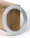 Baikalla Natural Icy Oil-Green Patch "Traditional Round" Jadeite Jade Bangle Bracelet (55.7mm) 