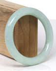 Baikalla Natural Apple-Green "Traditional Round" Jadeite Jade Bangle Bracelet (55.8mm) 