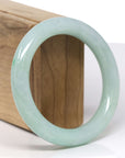 Baikalla Natural Apple-Green "Traditional Round" Jadeite Jade Bangle Bracelet (55.8mm) 
