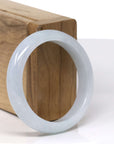 Baikalla Natural Light Lavender Jadeite Jade "Half Round" Bangle Bracelet (52.4mm) 