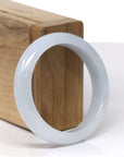 Baikalla Natural Light Lavender Jadeite Jade "Half Round" Bangle Bracelet (52.4mm) 