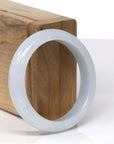 Baikalla Natural Light Lavender Jadeite Jade "Half Round" Bangle Bracelet (52.4mm) 