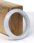 Baikalla Natural Light Lavender Jadeite Jade "Half Round" Bangle Bracelet (52.4mm) 