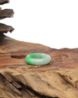 Baikalla Natural Apple-Green Jadeite Jade Traditional Ring 