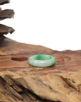 Baikalla Natural Apple-Green Jadeite Jade Traditional Ring 