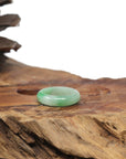 Baikalla Natural Icy Apple-Green Jadeite Jade Traditional Ring 