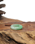 Baikalla Natural Icy Apple-Green Jadeite Jade Traditional Ring 