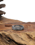 Baikalla Natural Icy Black Wuji Jadeite Jade Traditional Ring 
