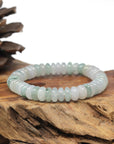 Baikalla Natural Icy Multi-Color Jadeite Jade Donut Shaped Bead Bracelet (9.4mm)