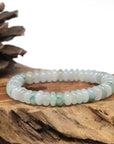 Baikalla Natural Icy Multi-Color Jadeite Jade Donut Shaped Bead Bracelet (9.4mm)