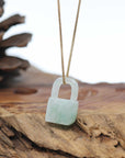 Baikalla Green Jadeite Jade Lock Necklace Pendant
