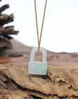 Baikalla Green Jadeite Jade Lock Necklace Pendant
