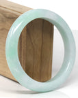 Baikalla Natural Light Apple-Green Jadeite Jade "Half Round" Bangle (61.3mm) 