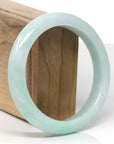 Baikalla Natural Light Apple-Green Jadeite Jade "Half Round" Bangle (61.3mm) 