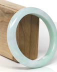 Baikalla Natural Light Apple-Green Jadeite Jade "Half Round" Bangle (61.3mm) 