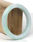Baikalla Natural Light Apple-Green Jadeite Jade "Half Round" Bangle (61.3mm) 