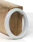 Baikalla Natural Light Blue-Green & Sajin (Golden Dust) Jadeite Jade Oval Bangle (55.5mm) 