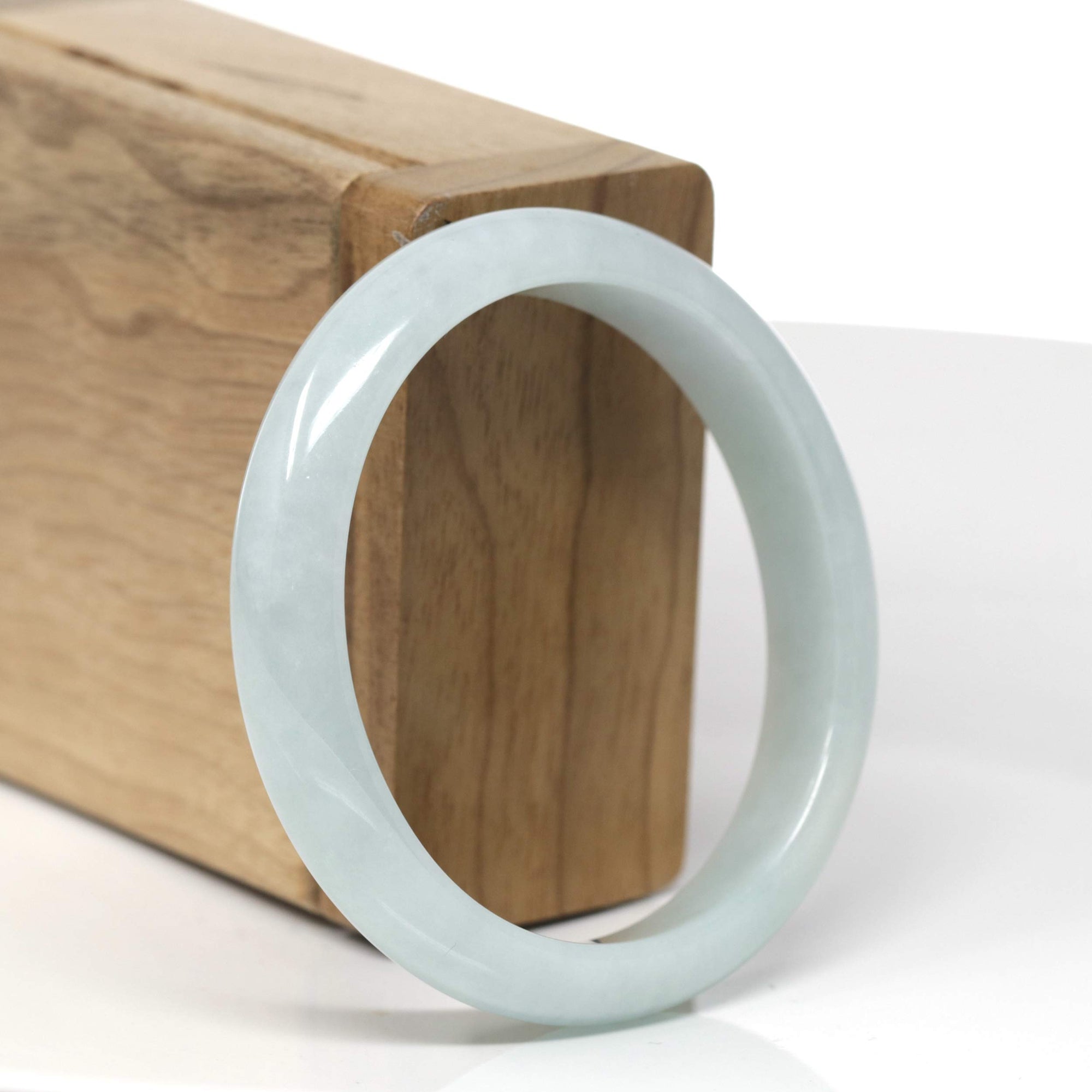 Baikalla Natural Light Green Jadeite Jade Oval Bangle (55.8mm) 