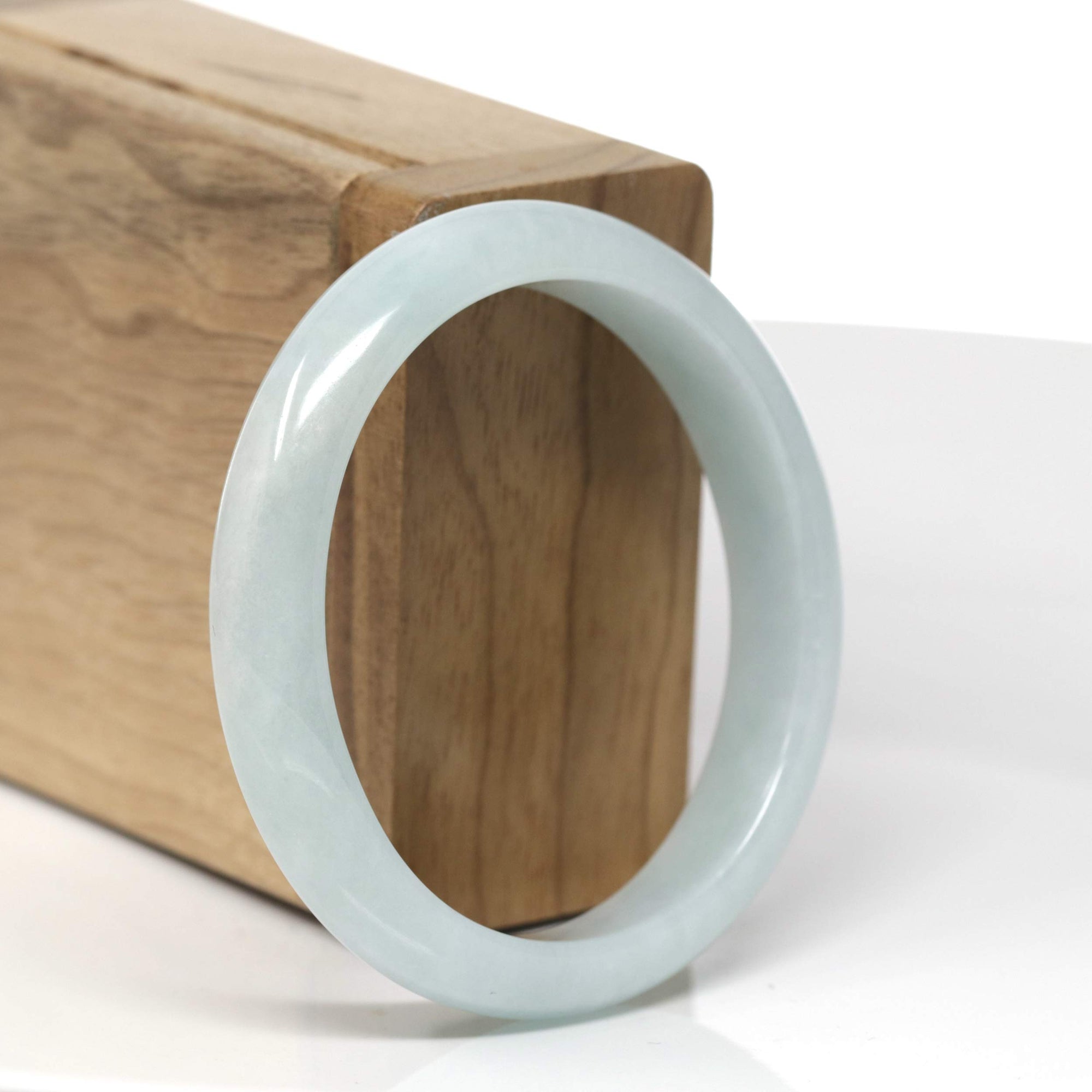 Baikalla Natural Light Green Jadeite Jade Oval Bangle (55.8mm) 