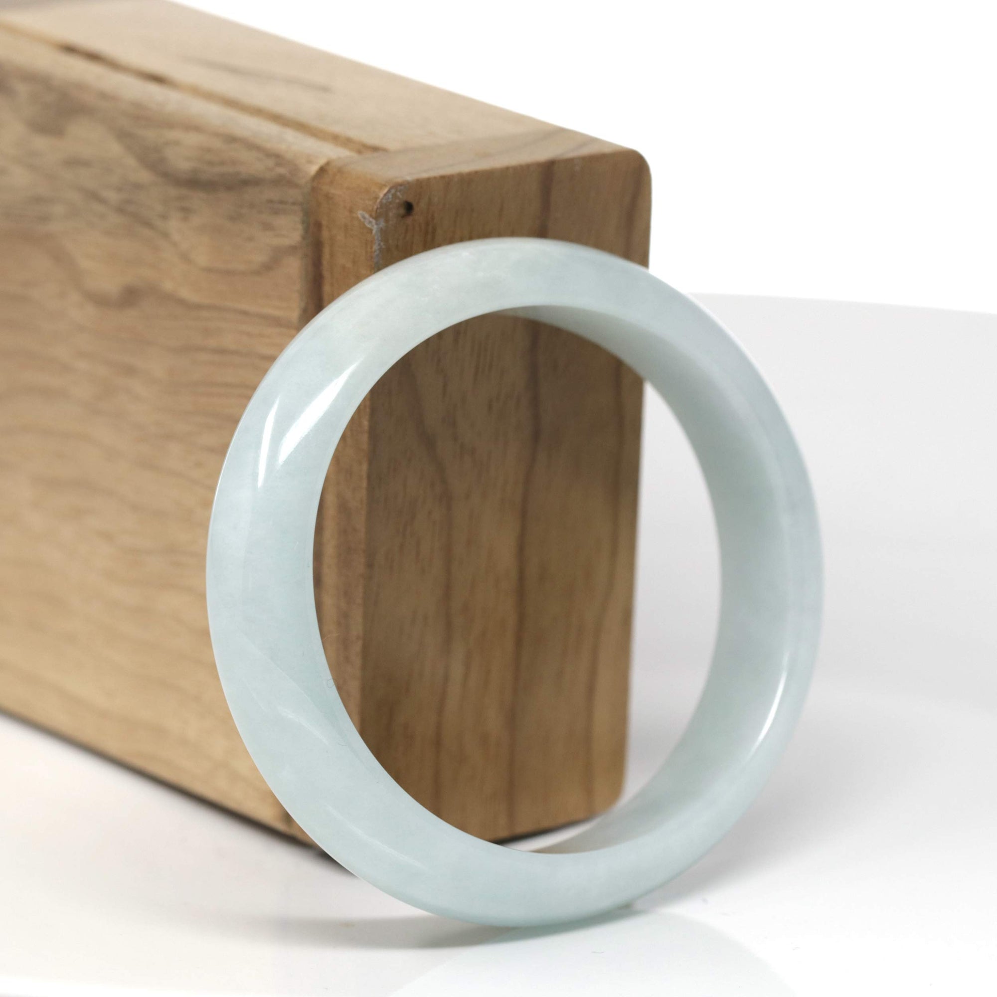 Baikalla Natural Light Green Jadeite Jade Oval Bangle (55.8mm) 