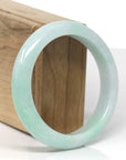 Baikalla Natural Apple-Green Jadeite Jade "Half Round" Bangle Bracelet (57.8mm) 