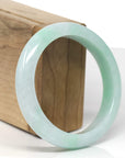 Baikalla Natural Apple-Green Jadeite Jade "Half Round" Bangle Bracelet (57.8mm) 