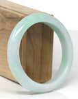 Baikalla Natural Apple-Green Jadeite Jade "Half Round" Bangle Bracelet (57.8mm) 