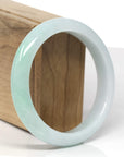 Baikalla Natural Apple-Green Patch Jadeite Jade "Half Round" Bangle Bracelet (59.7mm) 