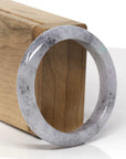 Baikalla Black Sesame Wuji Jadeite Jade "Half Round" Bangle Bracelet (55.2mm) 