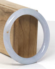 Baikalla Natural Light Lavender W/ Sajin (Golden Dust) Jadeite Jade "Traditional Round" Bangle Bracelet (58.5mm) 