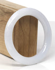 Baikalla Natural Icy Jadeite Jade "Traditional Round" Bangle Bracelet (55.8mm) 