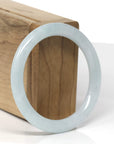 Baikalla Natural Light Blue-Green Jadeite Jade "Traditional Round" Bangle Bracelet (54.8mm) 