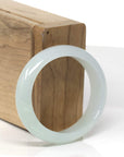 Baikalla Natural Icy Light Green Jadeite Jade Oval Bangle (52mm) 