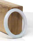 Baikalla Natural Light Blue-Green Jadeite Jade Oval Bangle (53.8mm) 