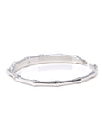 High-End Natural Icy Jadeite Jade 18kw Gold "Bamboo" Bangle Bracelet W/ Natural Diamonds