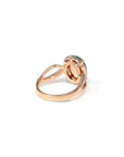 Baikalla Natural Imperial Green Jadeite Jade Oval Cabochon 18kr Gold Ring W/ Natural Diamonds 