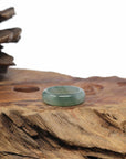 Baikalla Natural Icy Oil Green Jadeite Jade Traditional Ring 
