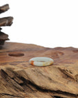 Baikalla Natural Icy Light Green & Sajin (Golden Dust) Jadeite Jade Traditional Ring 