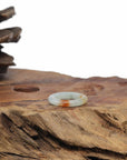 Baikalla Natural Icy Light Green & Sajin (Golden Dust) Jadeite Jade Traditional Ring 