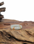 Baikalla Natural Icy Light Green & Sajin (Golden Dust) Jadeite Jade Traditional Ring 