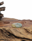 Baikalla Natural Icy Blue-Green Flower & Yellow Jadeite Jade Traditional Ring 