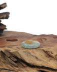 Baikalla Natural Icy Blue-Green Flower & Yellow Jadeite Jade Traditional Ring 