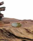 Baikalla Natural Light Blue-Green & Deep Yellow Jadeite Jade Traditional Ring 