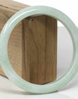 Baikalla Natural Light Green Jadeite Jade "Half Round" Bangle Bracelet (64.9mm) 